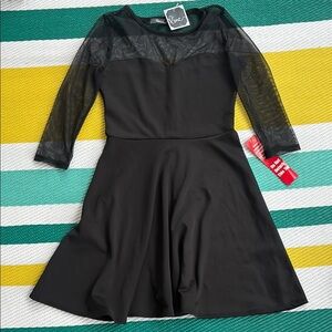 🌞Pinc Black Mesh Detail Dress